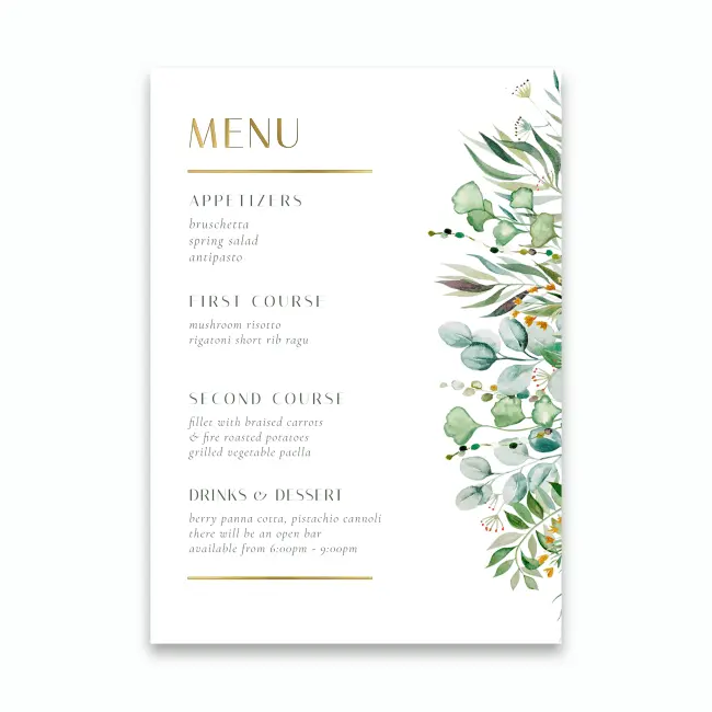 Wedding Menu