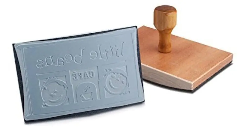 6 x 4 Extra Large Custom Wood Hand Rubber Stamp