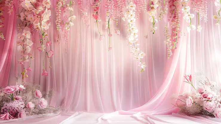 Pink Background Used Wedding Decorations 